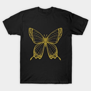 Fantasy Butterfly Golden Silhouette T-Shirt